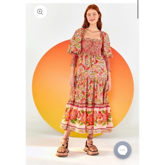 Farm Rio Pink Macaw long sleeve maxi dress - Picture 2 of 7